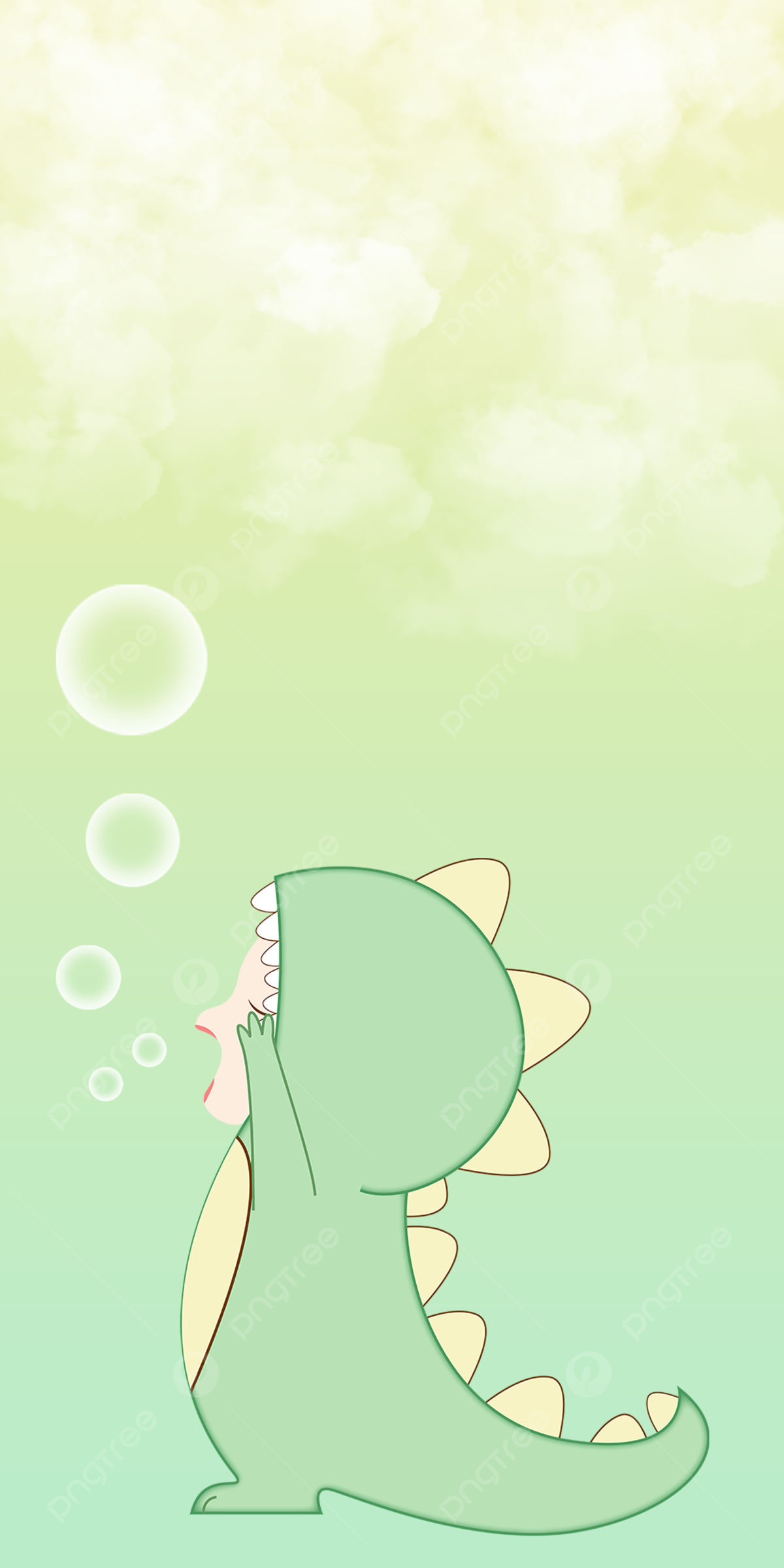 Cartoon Cute Dinosaur Mobile Phone Wallpaper Background Wallpaper Image For Free Download