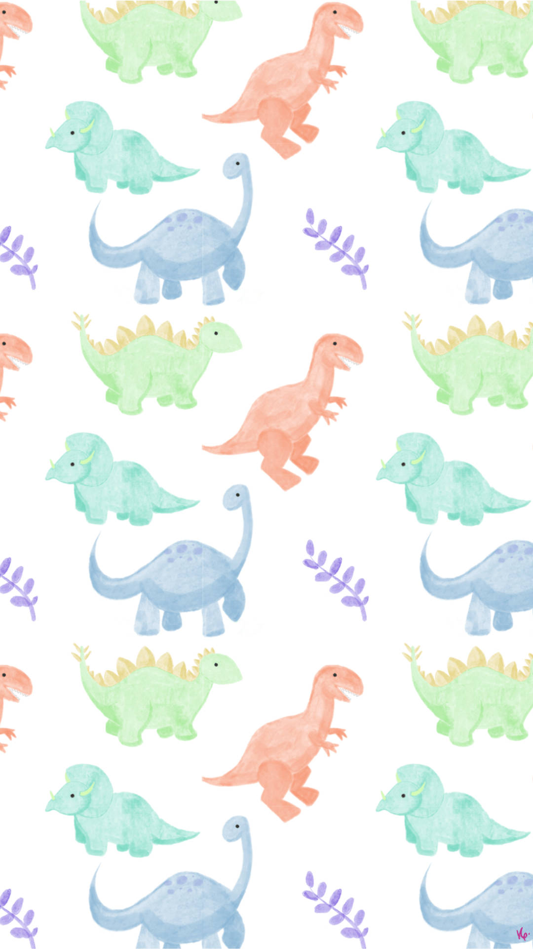 Download Cute Dinosaur Phone Watercolor
