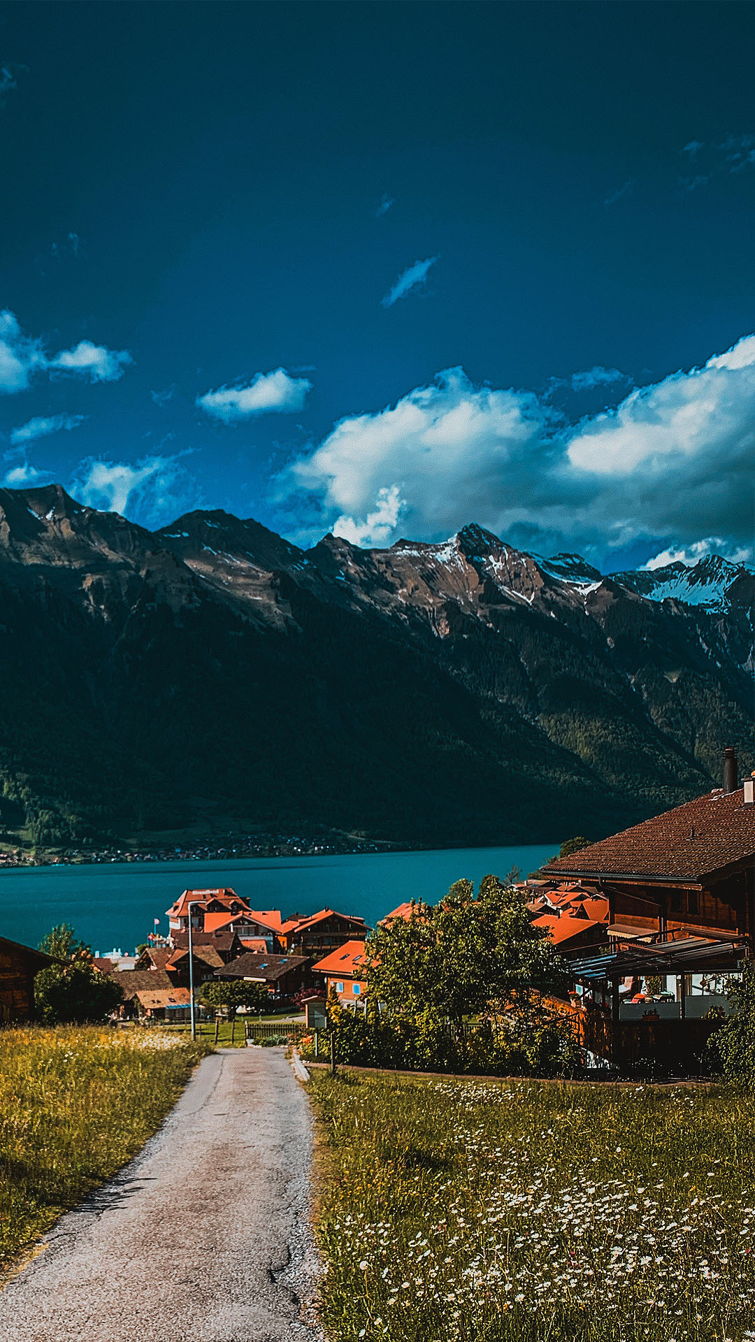 Switzerland Iseltwald Landscape Mobile Phone Wallpaper