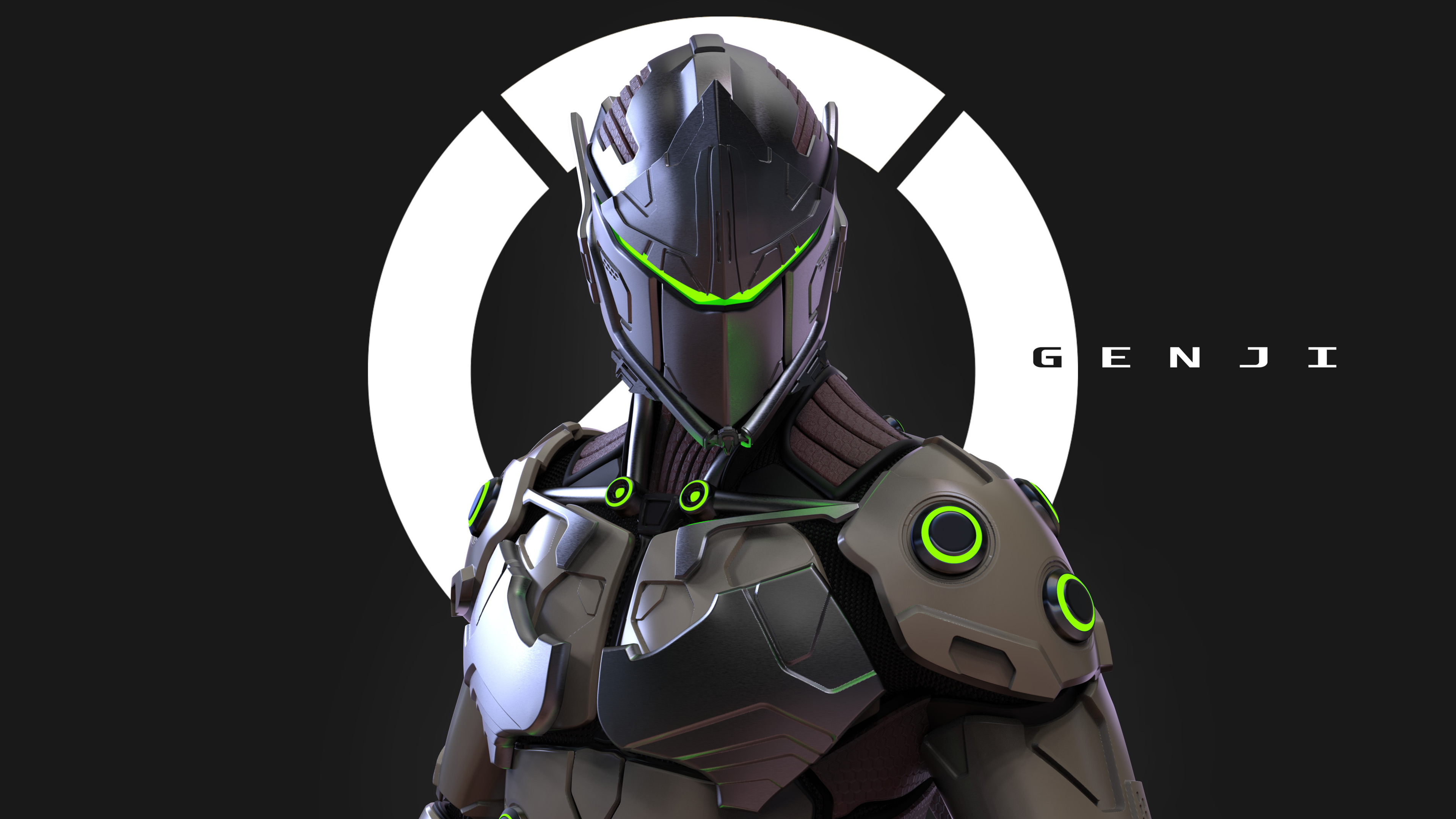 Genji Wallpaper 4K, Artwork, Overwatch