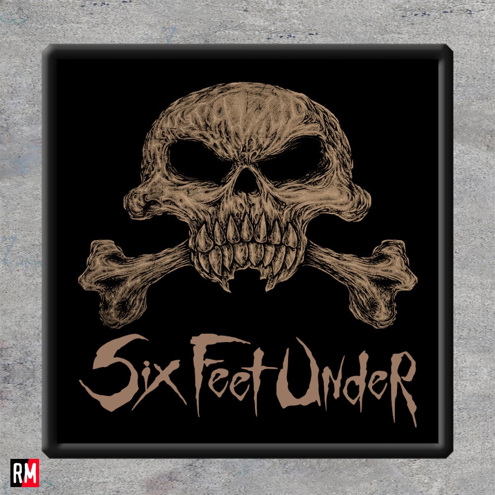 Six Feet Under Skull Printed Patch. ROCK MARK MERCH EUROPE