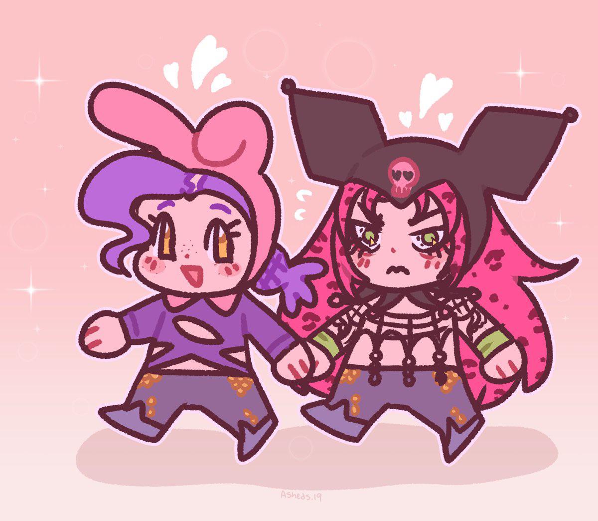 My Melody Doppio And Kuromi Diavolo Wallpaper For Computer Laptop