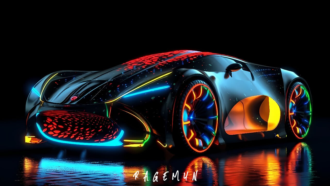Neon Futuristic Car 1
