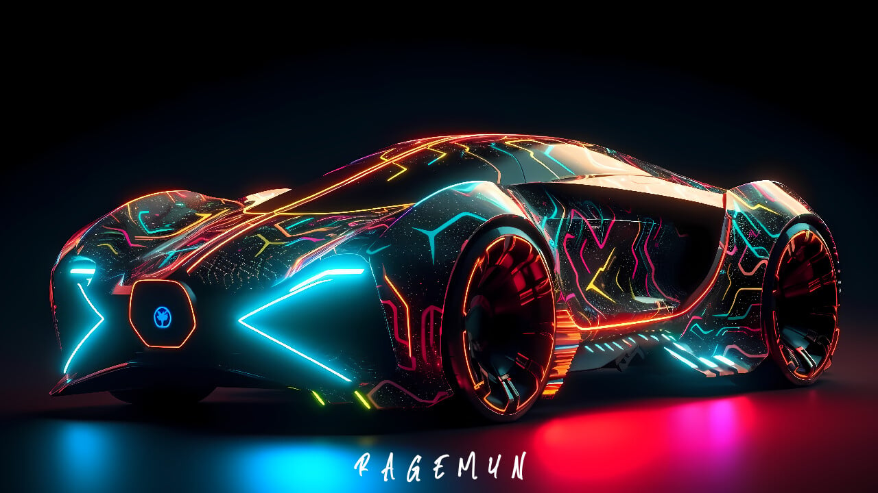Neon Futuristic Car 1
