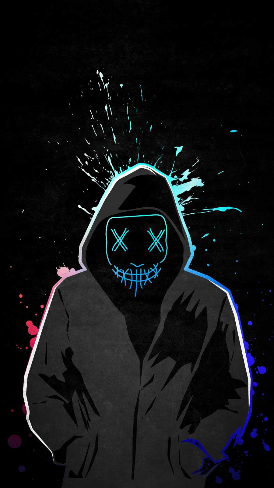 Neon Mask Hoodie Guy IPhone Wallpaper Wallpaper, iPhone Wallpaper. Wallpaper iphone neon, Superman wallpaper logo, Dont touch my phone wallpaper