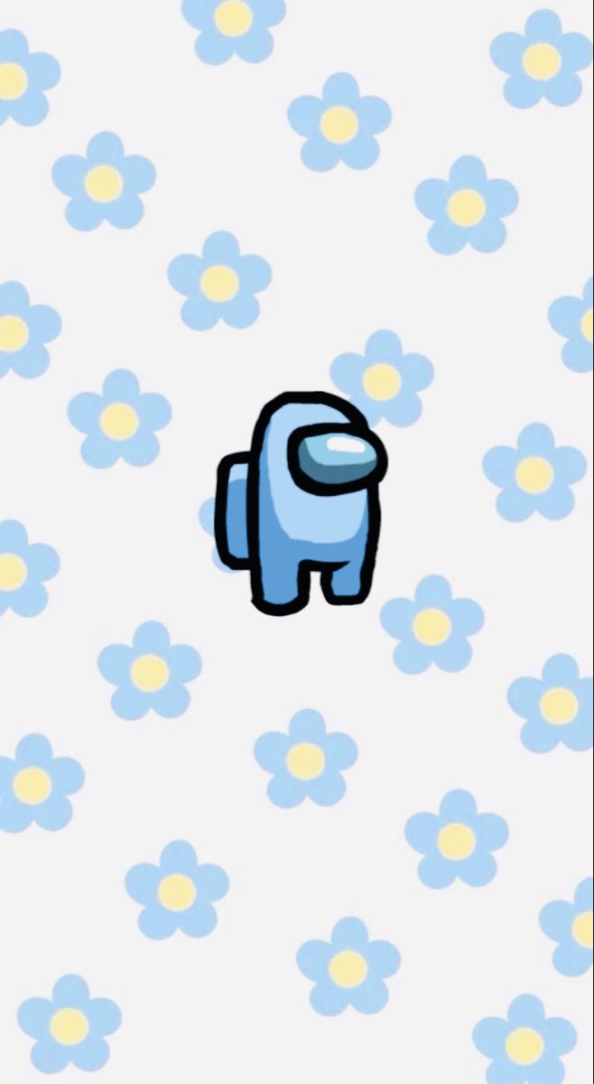 Among Us Light Blue Flower Wallpaper. Blue flower wallpaper, Flower iphone wallpaper, Cute patterns wallpaper