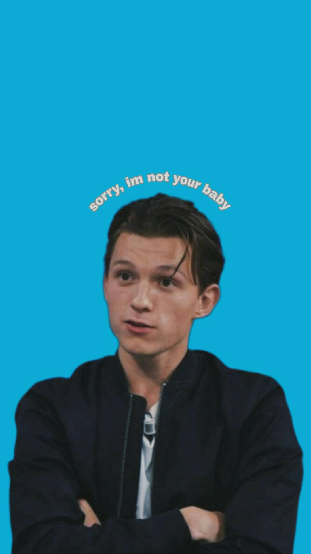 Download Tom Holland Funny Text Wallpaper