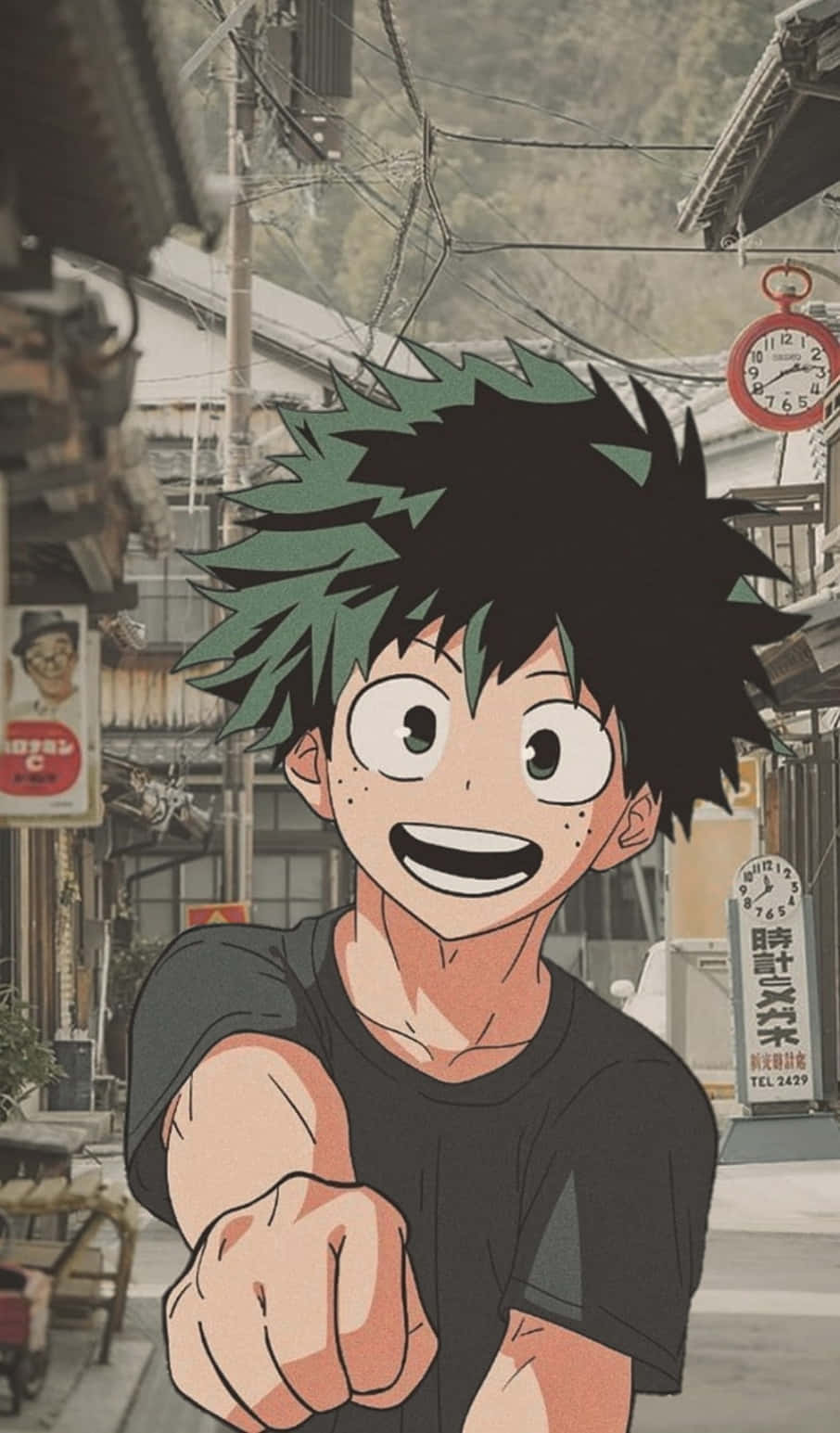Download Anime Showing Fist Deku Phone Wallpaper