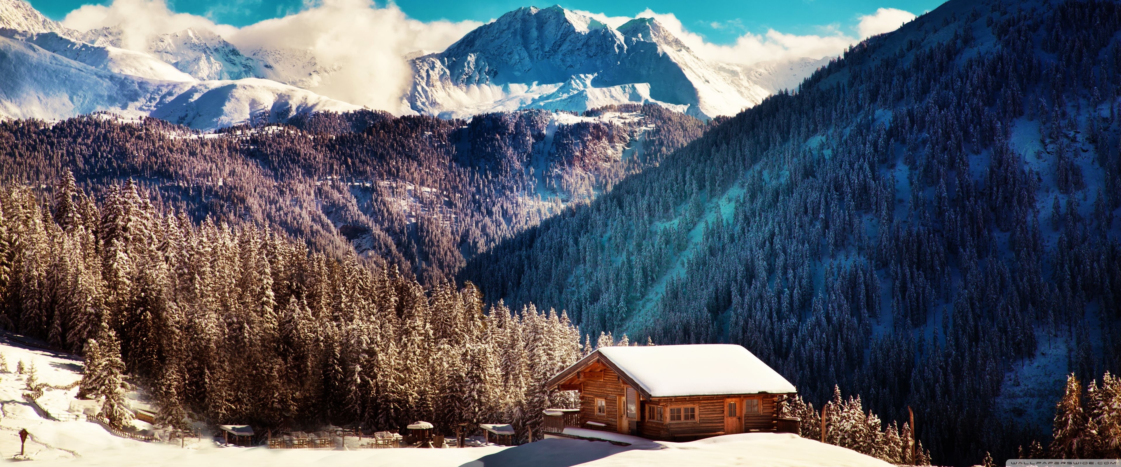 Mountain Chalet, Winter Ultra HD Desktop Background Wallpaper for 4K UHD TV, Widescreen & UltraWide Desktop & Laptop, Tablet
