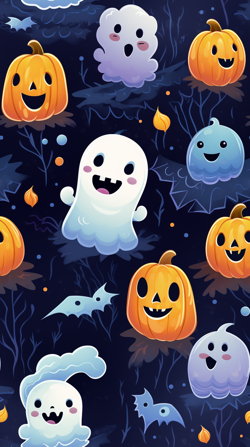 Ghosts Pattern Phone Wallpaper