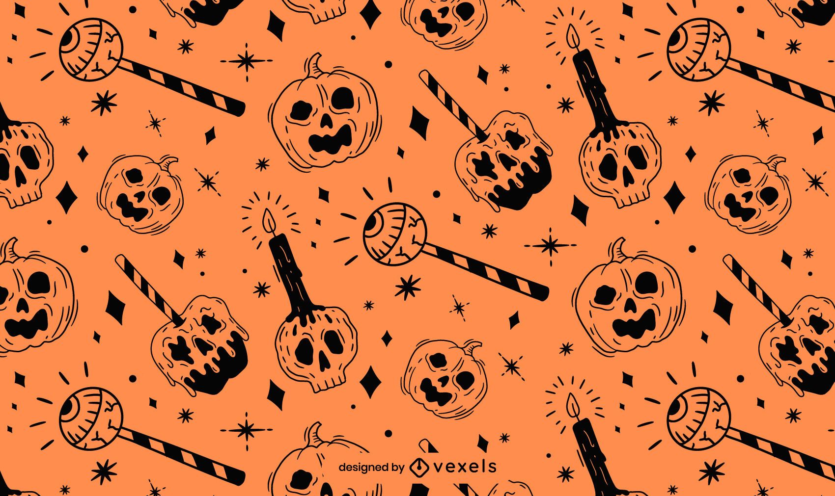 Orange Black Halloween Pattern Design Vector Download