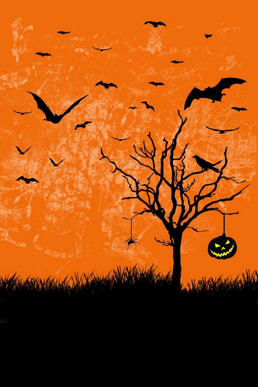 Festival Backdrops Halloween Evil Pumpkin Lanterns Background Brick Wall IBD P19072