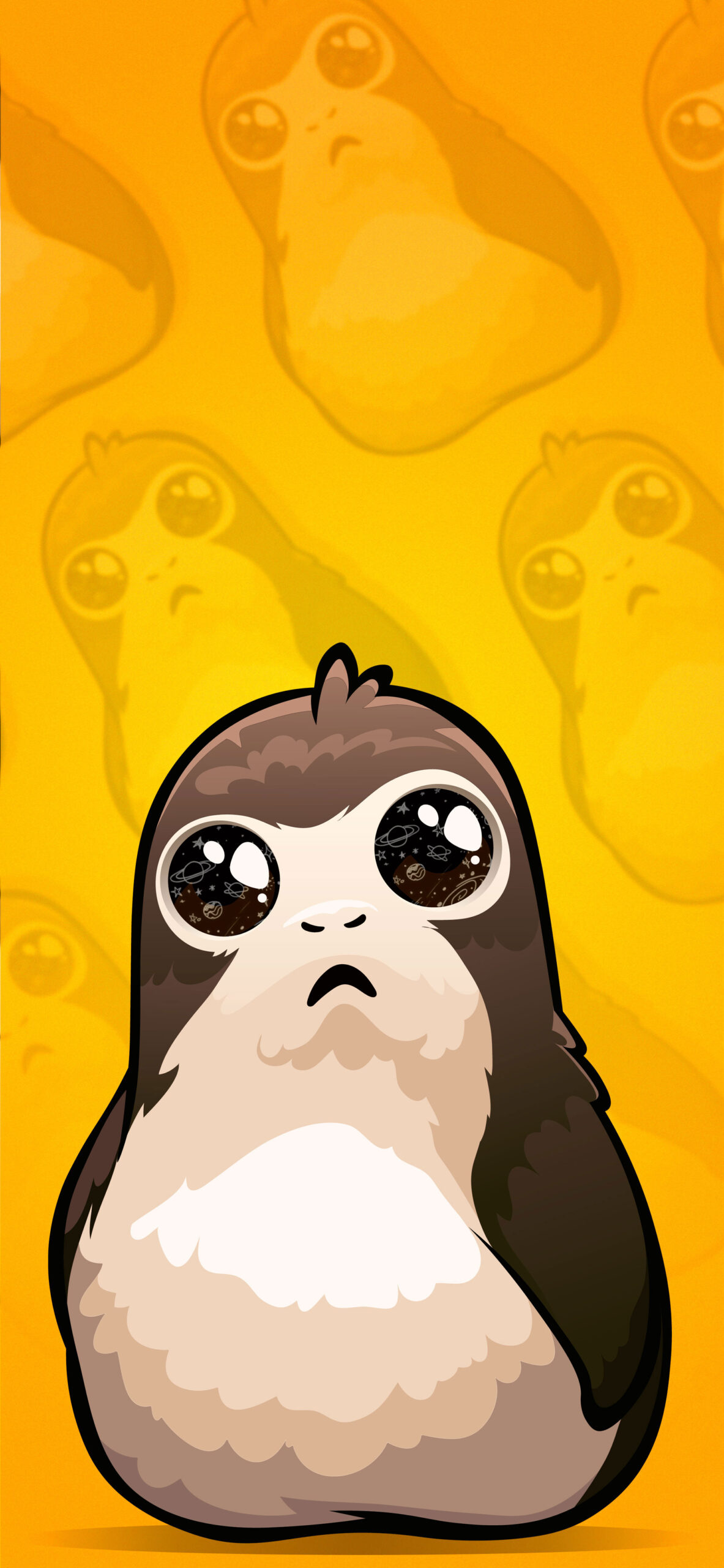 Star Wars Porg Yellow Wallpaper for iPhone