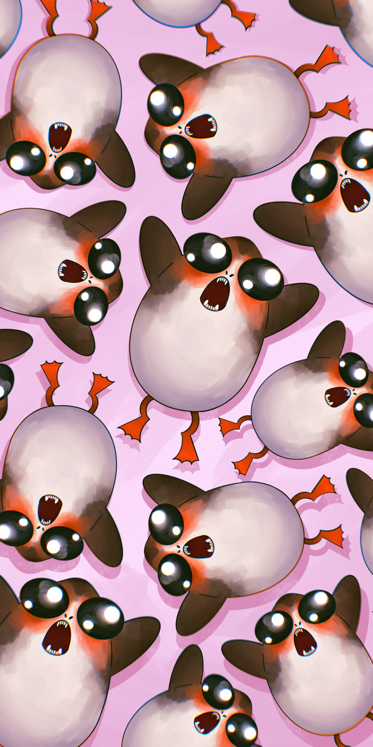Star Wars Screaming Porg Pink Wallpaper