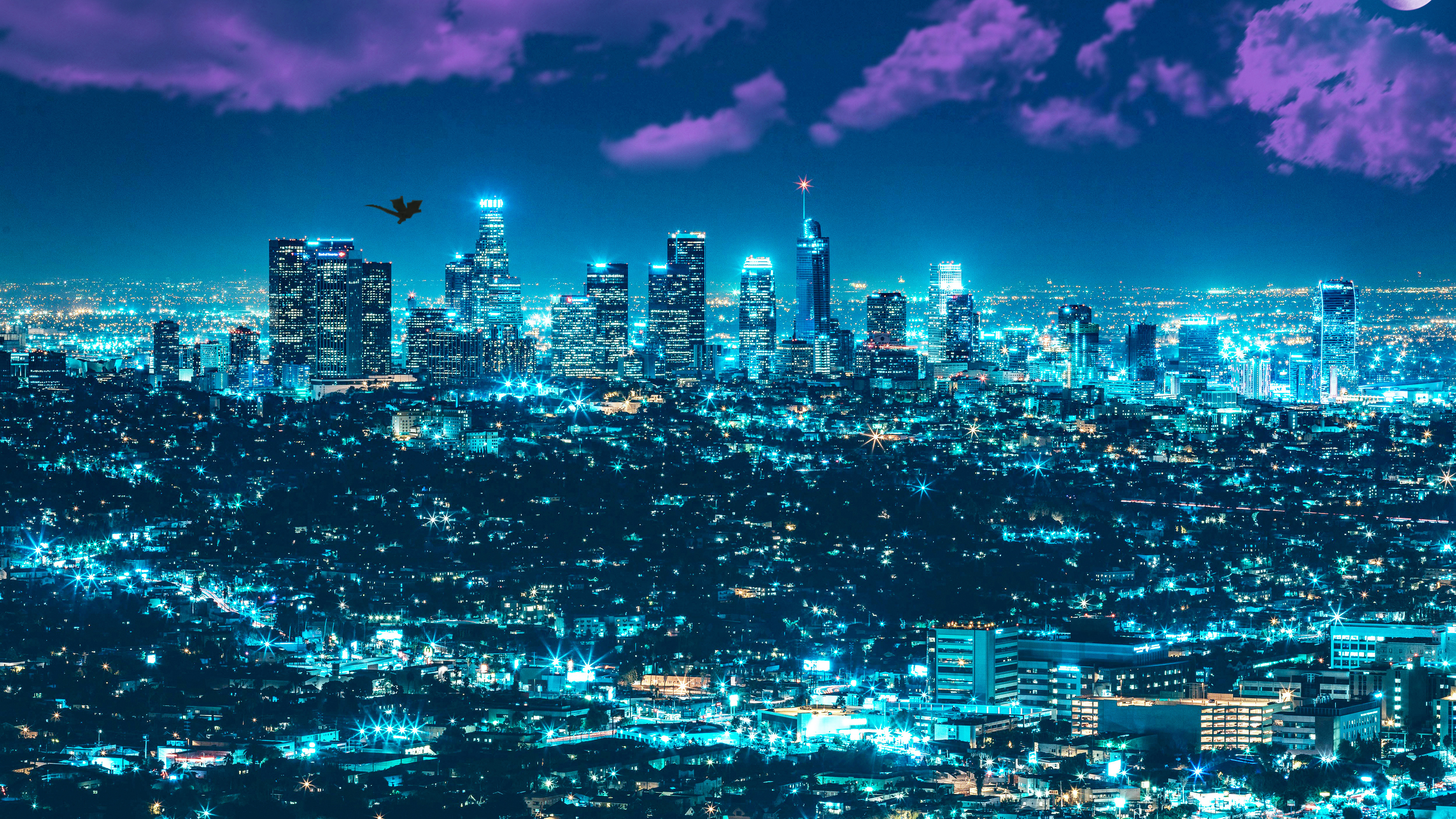 Los Angles City Fantasy 4k Wallpaper 4K