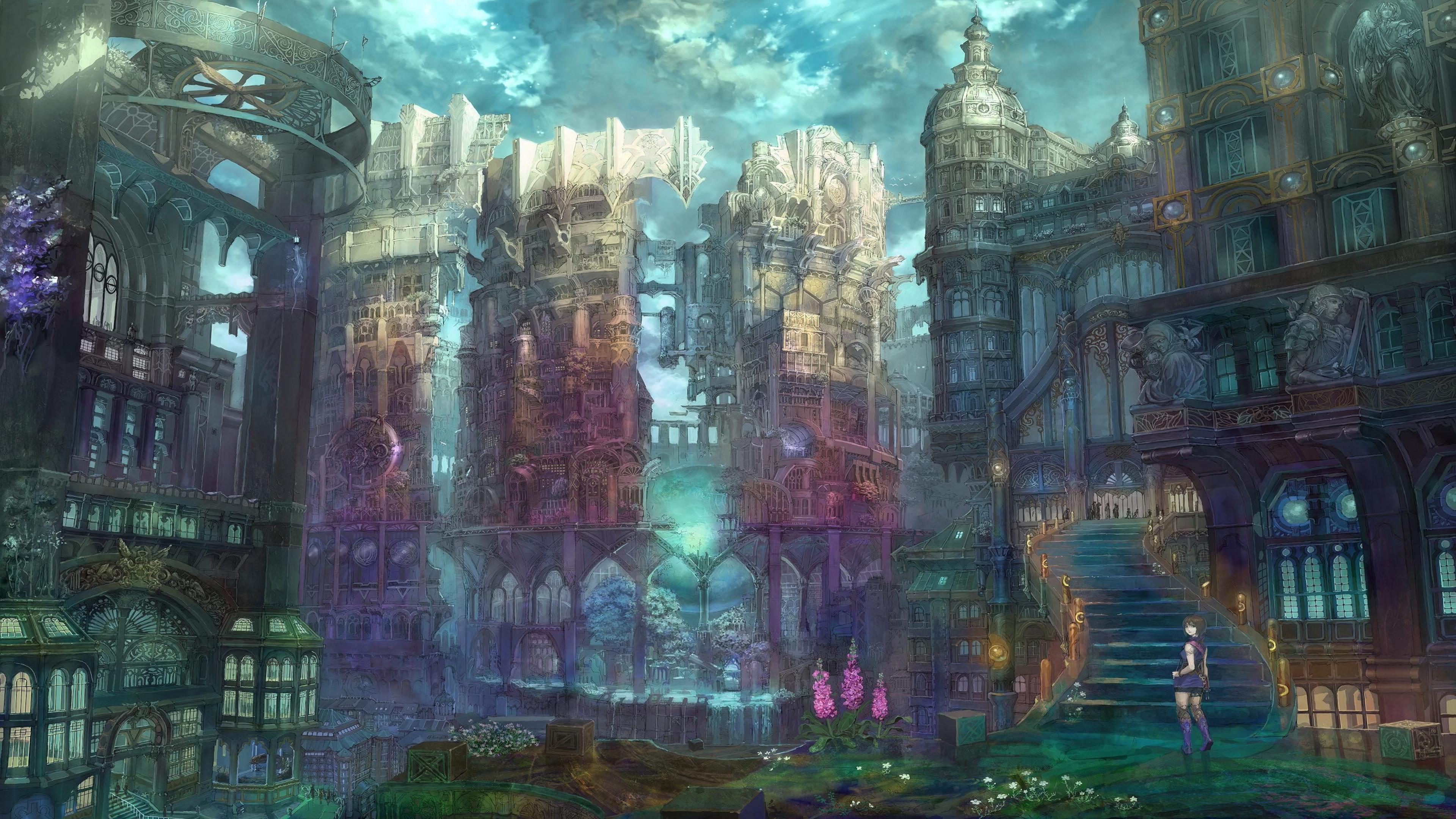 Fantasy Town 4K wallpaper