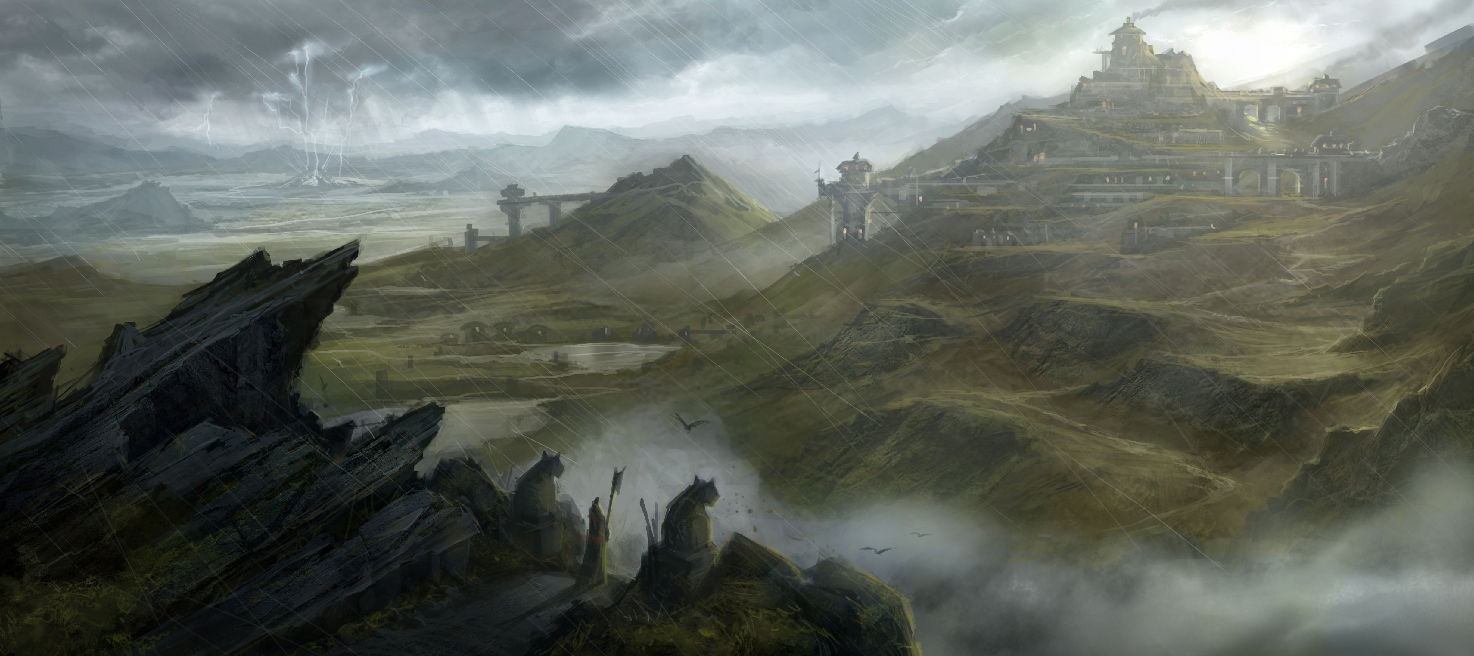 fantasy city concept art. Fantasy Wallpaper. Fantasy city, Dragon age, Concept art