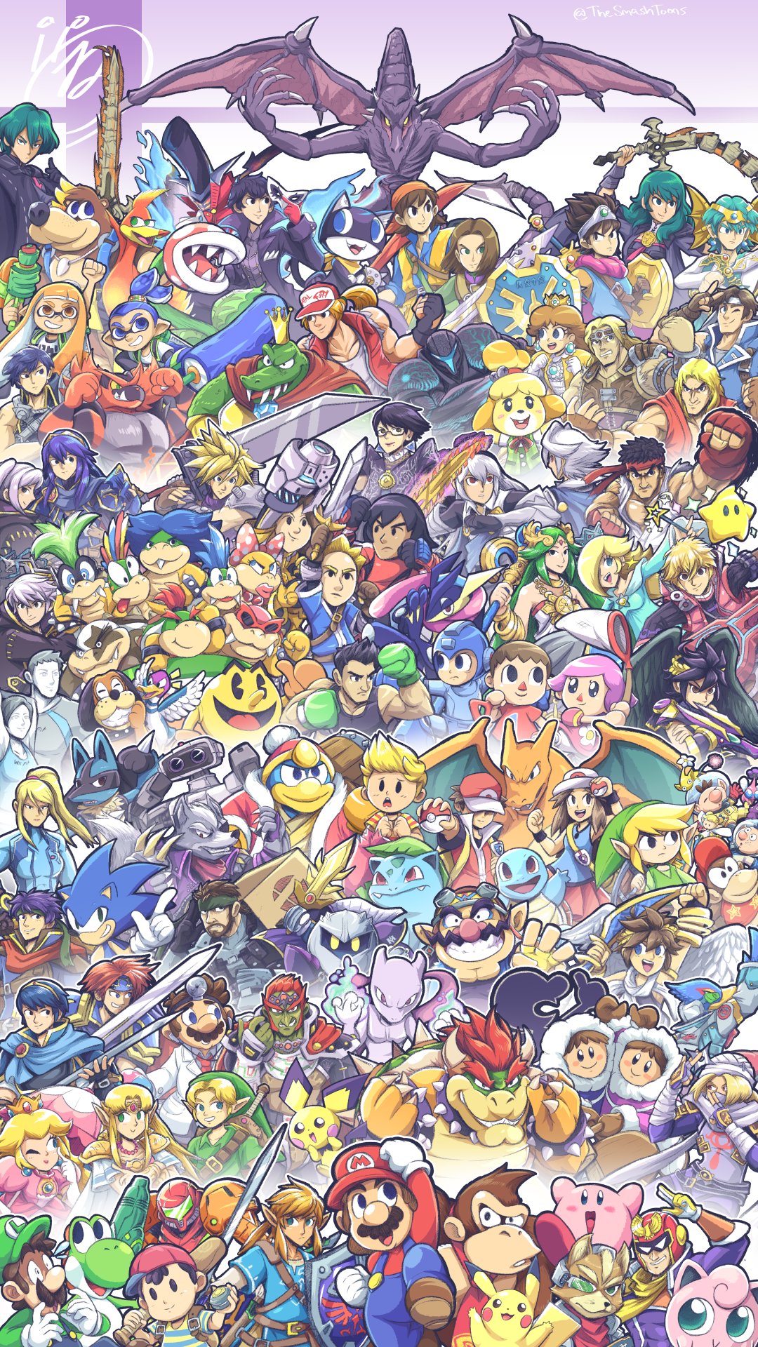 SmashToons Poster Has Been Updated To Include Everyone From Fighters Pass 1! Over On My Patreon You Can Find The Full Res Poster And A Number Of Phone Wallpaper Versions!