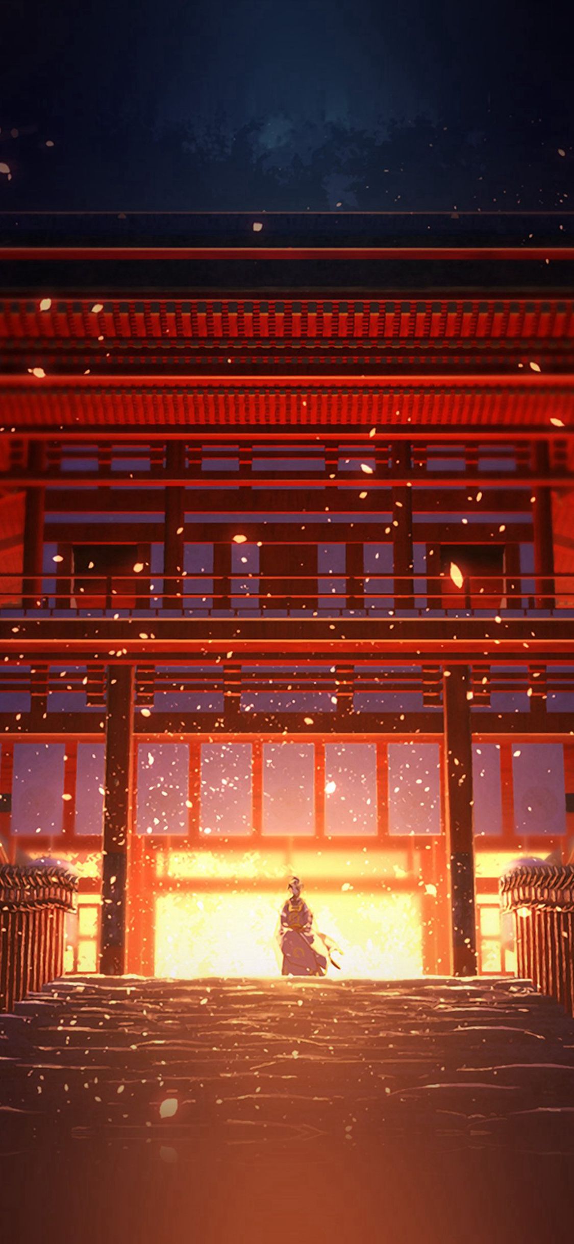 Anime Painting Temple Red Art Illustration #iPhone #X #wallpaper. Anime wallpaper iphone, Red art, Art wallpaper
