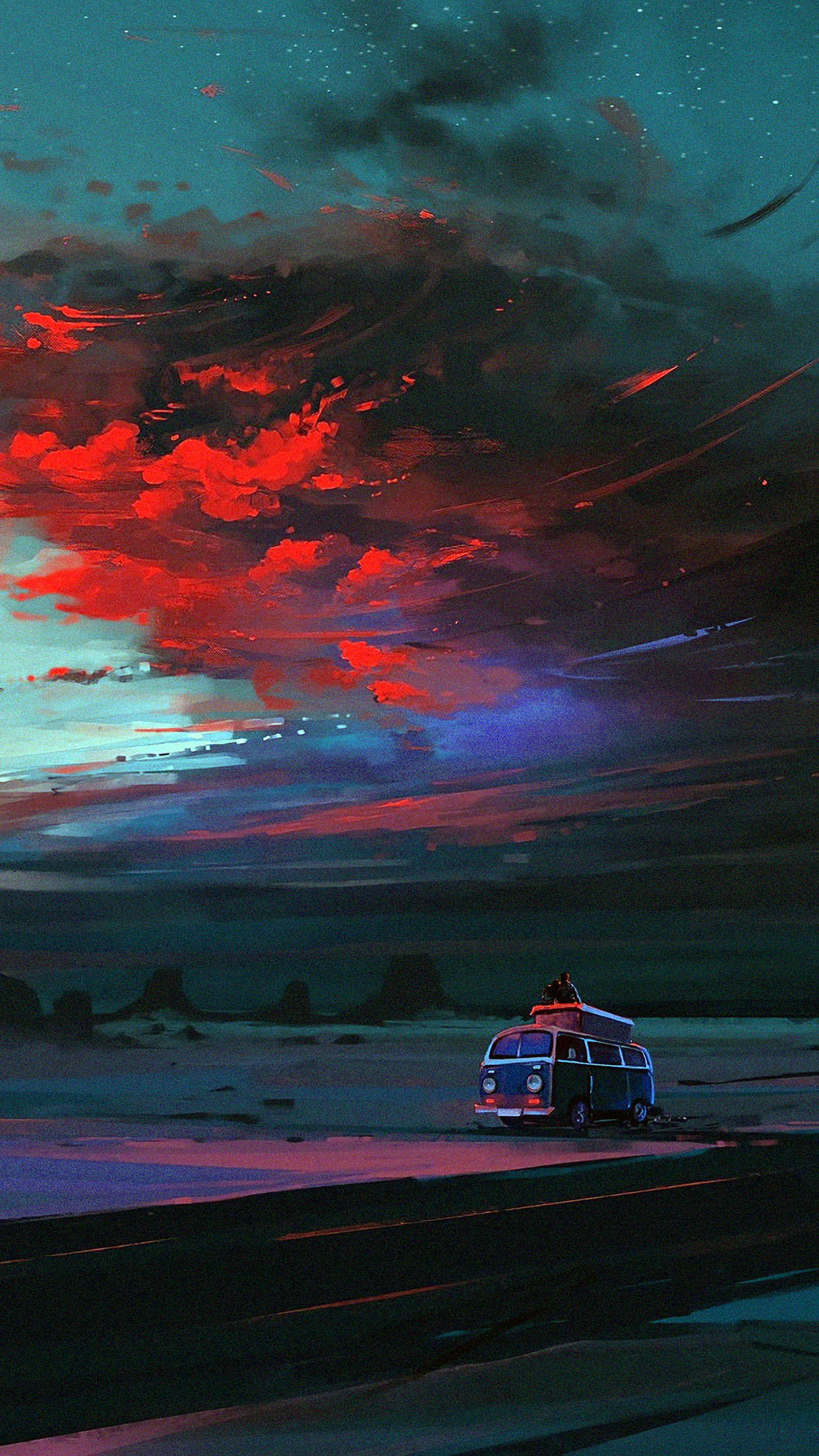 I Love Papers. art trip anime night red