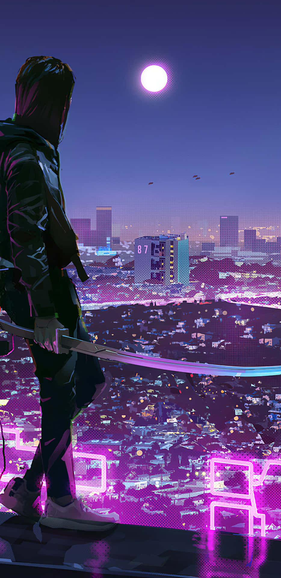 Download Young man happily using his mobile phone Wallpaper