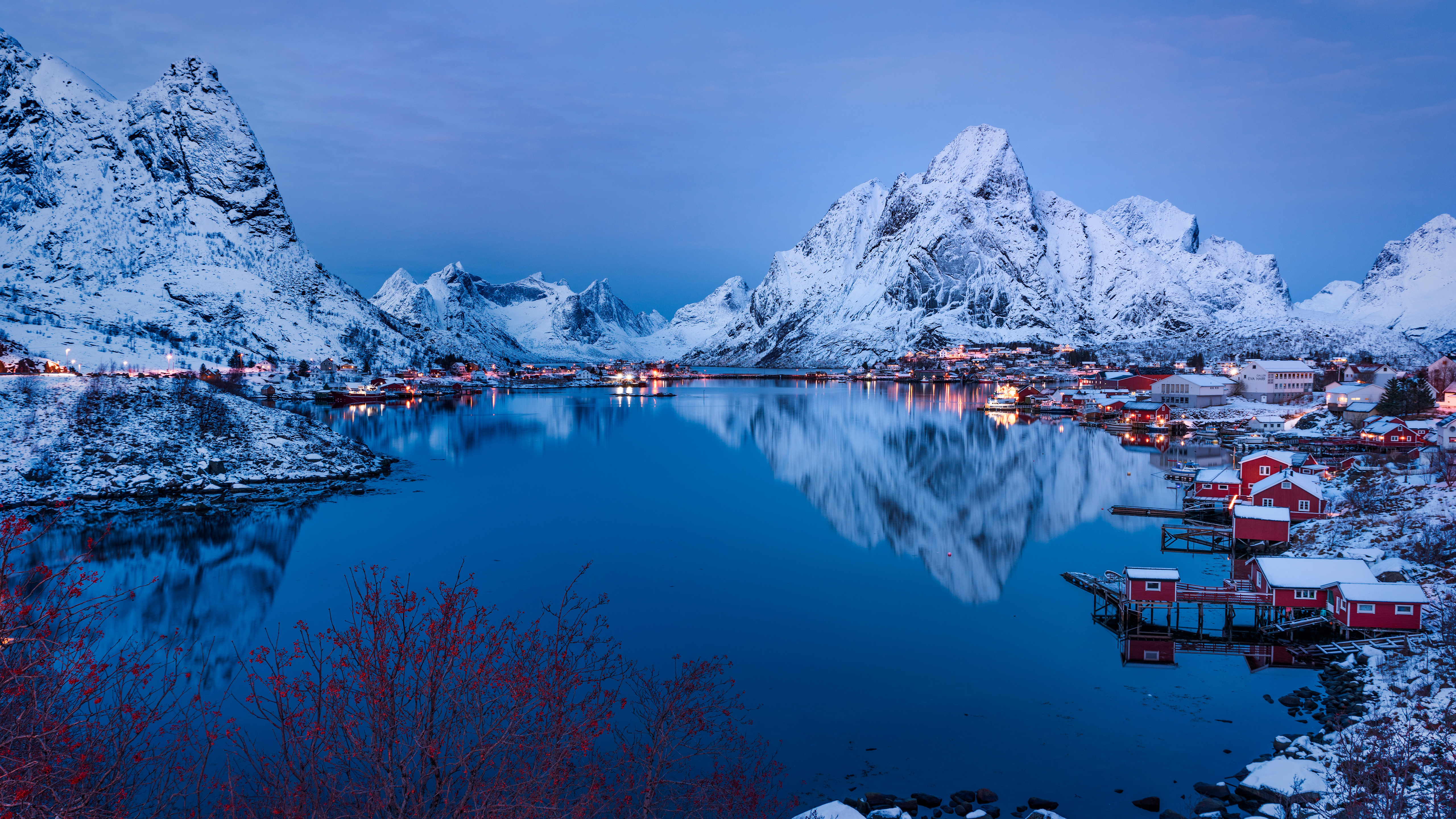 Mountains Houses Winter 5k 5k HD 4k Wallpaper, Image, Background, Photo and Picture