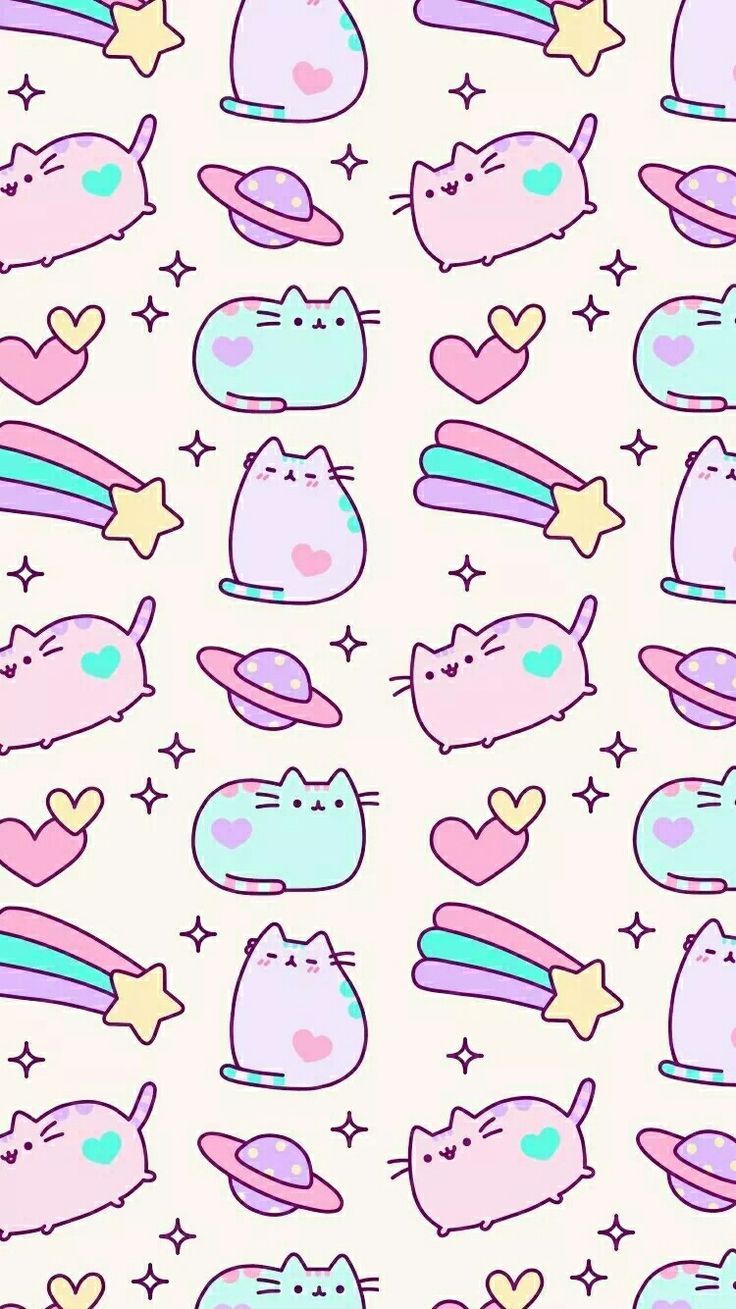 Cute Pastel Kawaii Pusheen Wallpaper