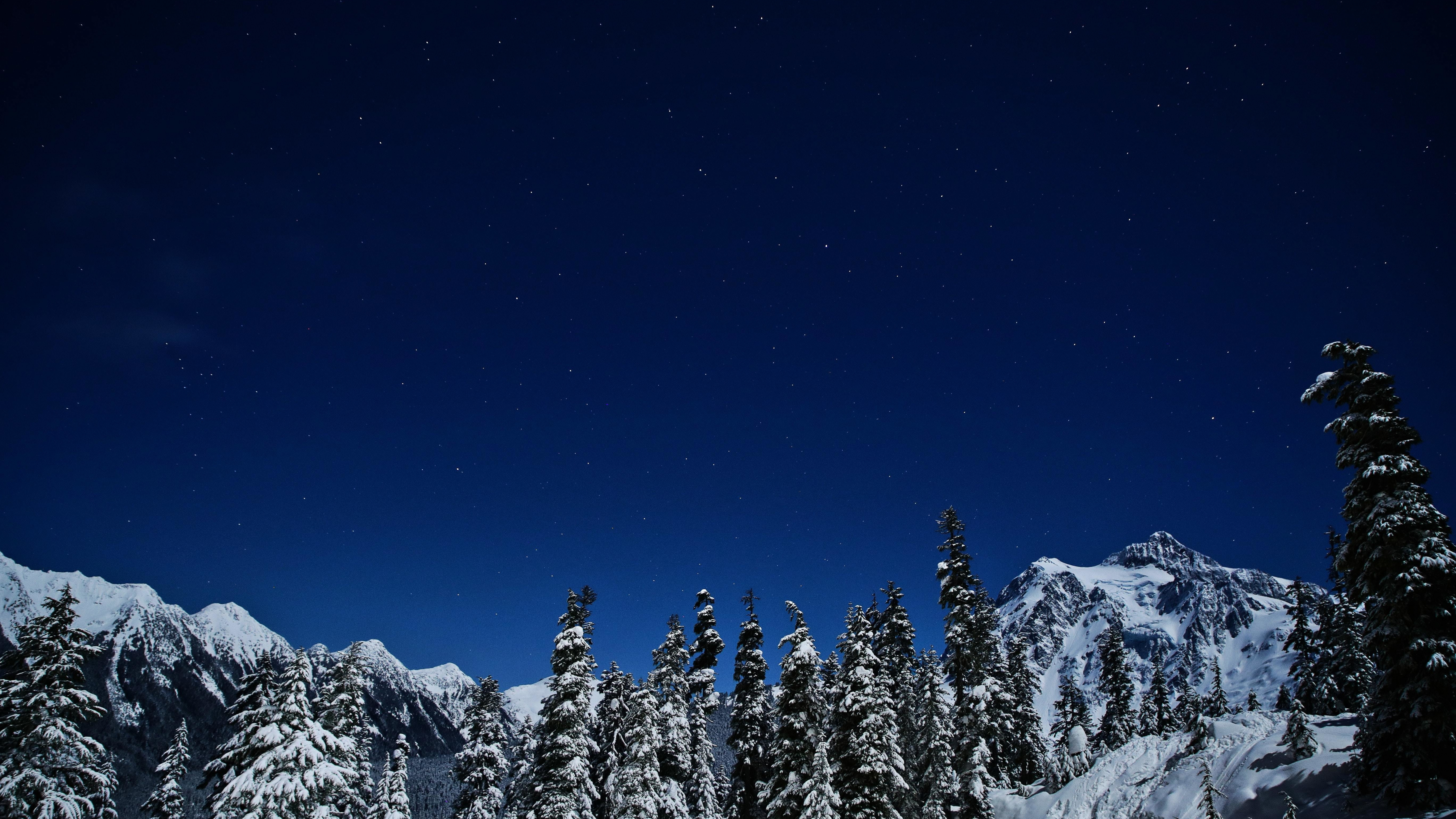 Download wallpaper 5120x2880 blue sky, winter, night, nature 5k wallpaper, 5120x2880 5k background, 21734