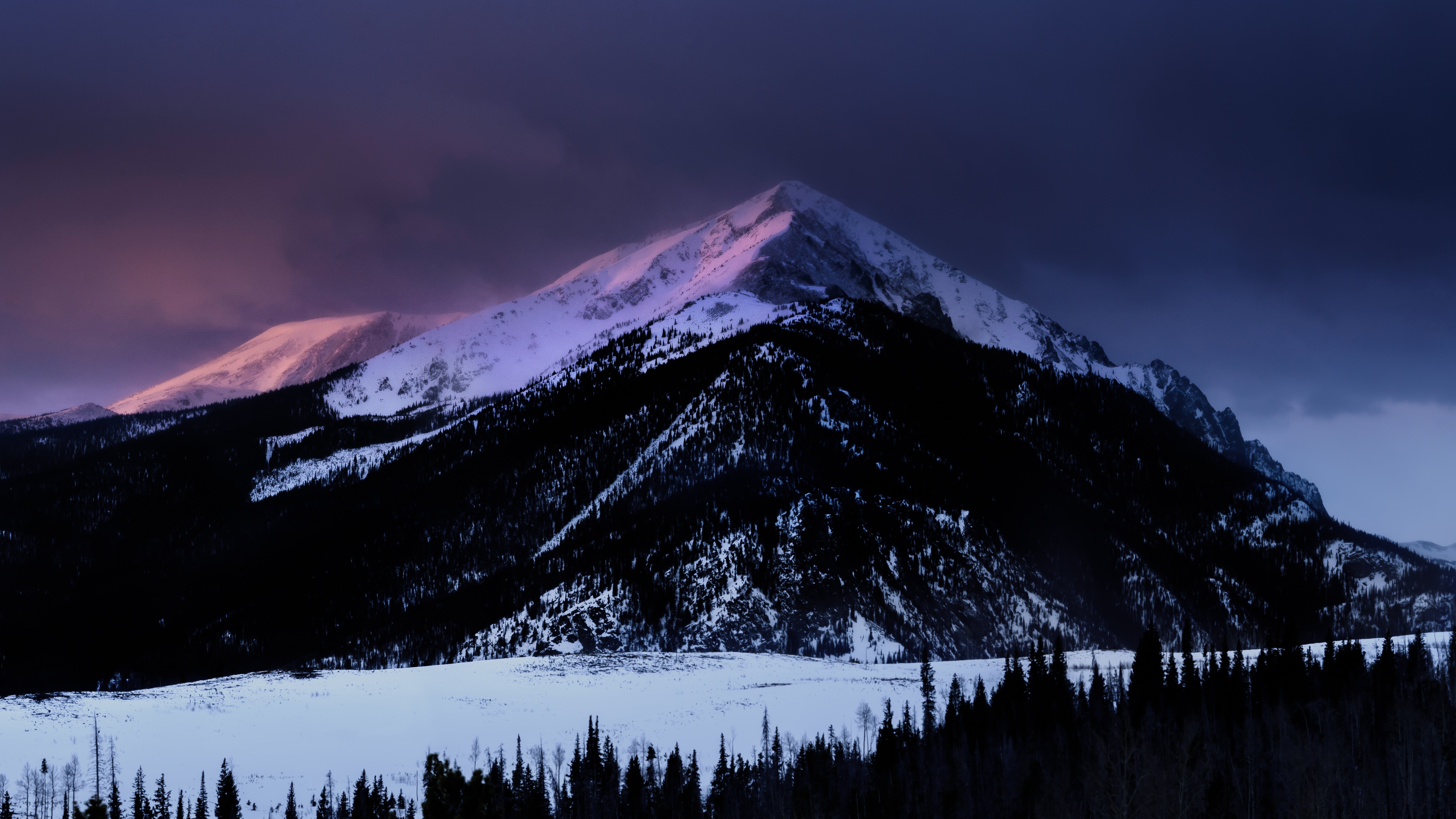 Dawn Mountain Nature Snow Winter 5k HD 4k Wallpaper, Image, Background, Photo and Picture
