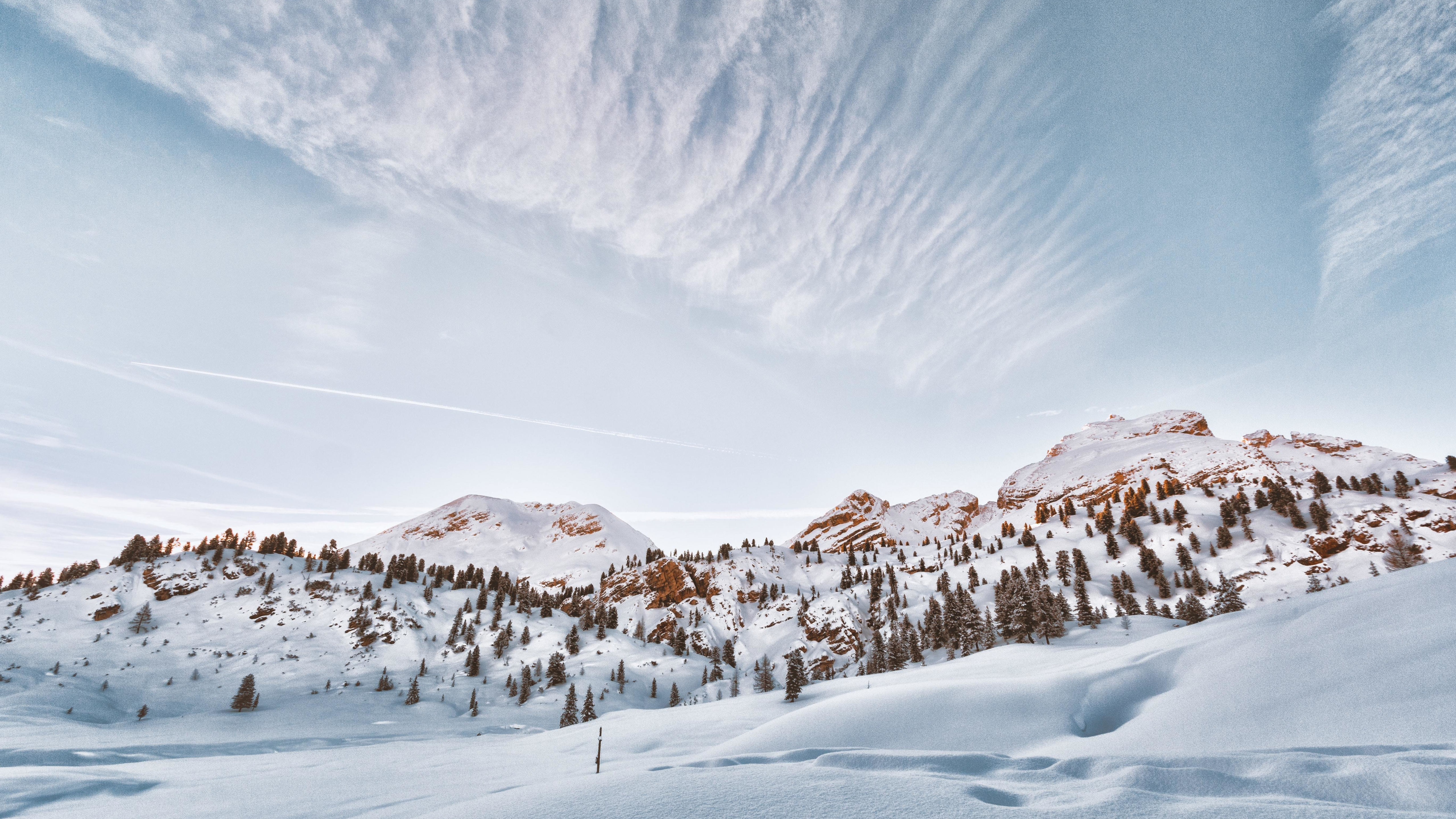 Download wallpaper 5120x2880 winter, snow layer, landscape, nature 5k wallpaper, 5120x2880 5k background, 15028