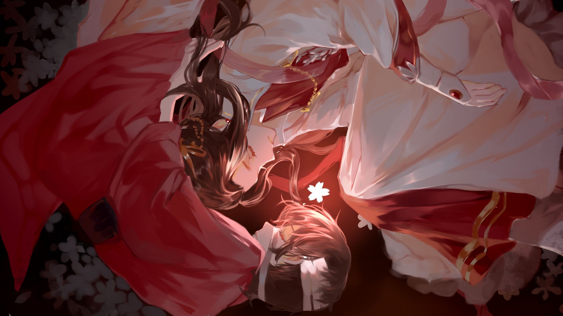 HD desktop wallpaper: Anime, Tian Guan Ci Fu, Heaven Official's Blessing, Xie Lian, San Lang, Crimson Rain Sought Flower, His Royal Highness The Crown Prince Of Xianle, Hua Cheng download free picture #