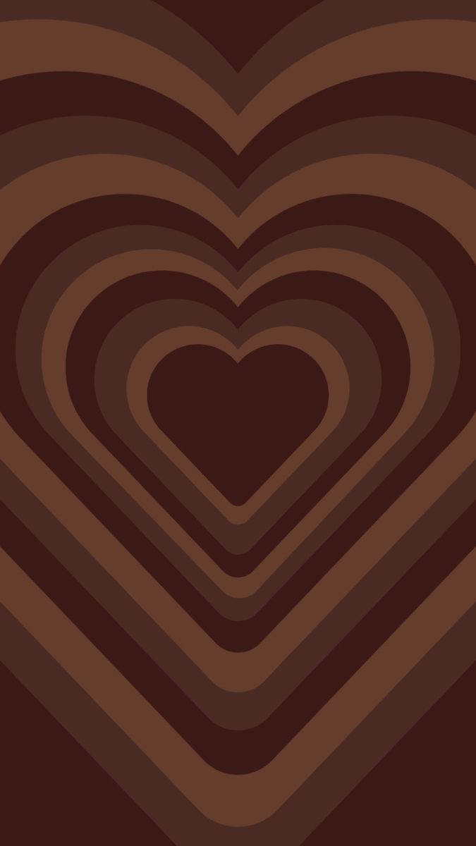 Download Dark Brown Aesthetic Hearts Wallpaper