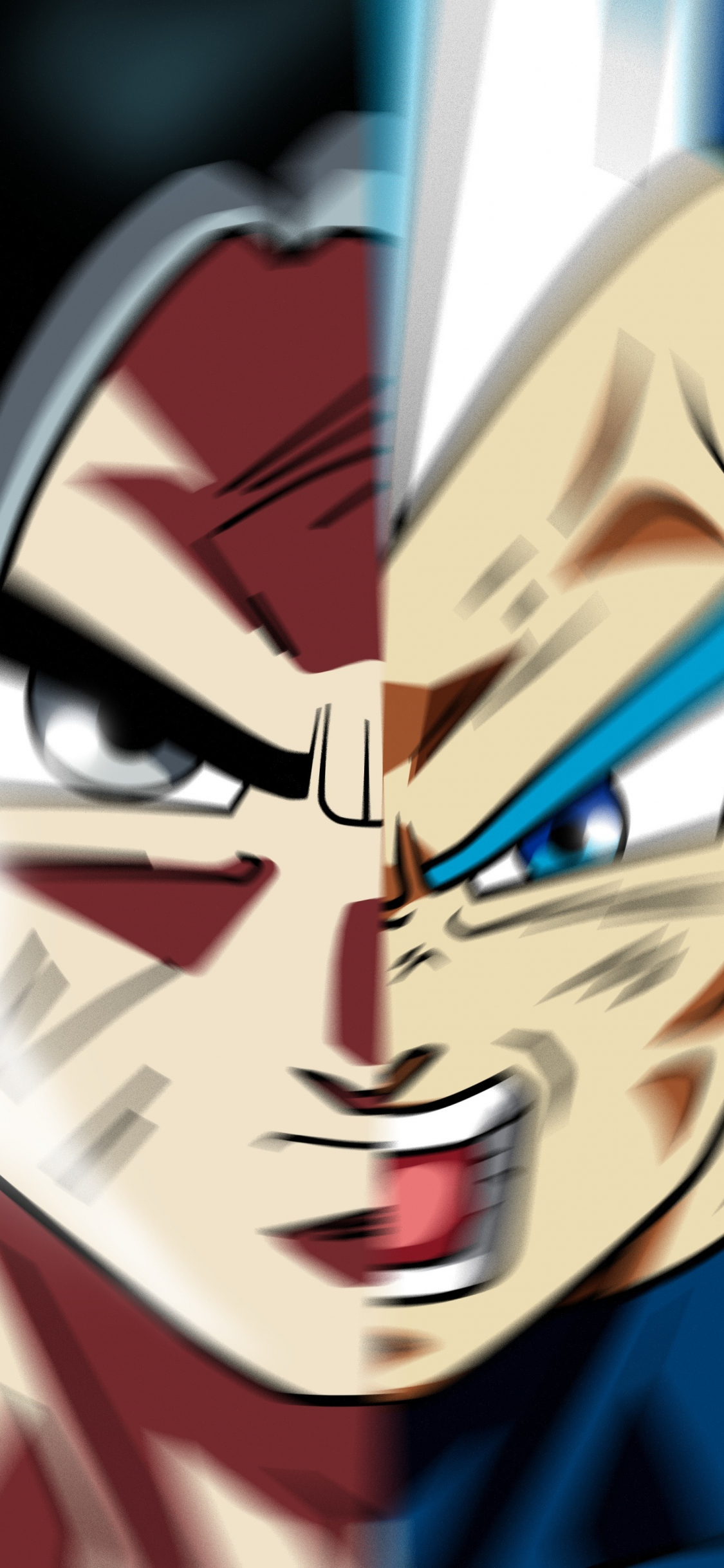 Download wallpaper 1125x2436 face off, goku and vegeta, dragon ball super, iphone x, 1125x2436 HD background, 3069