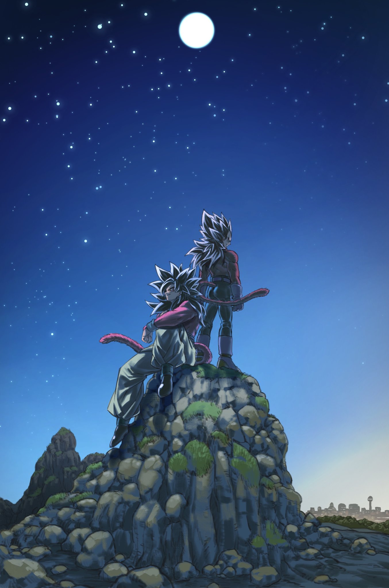 son goku and vegeta (dragon ball and 1 more) drawn