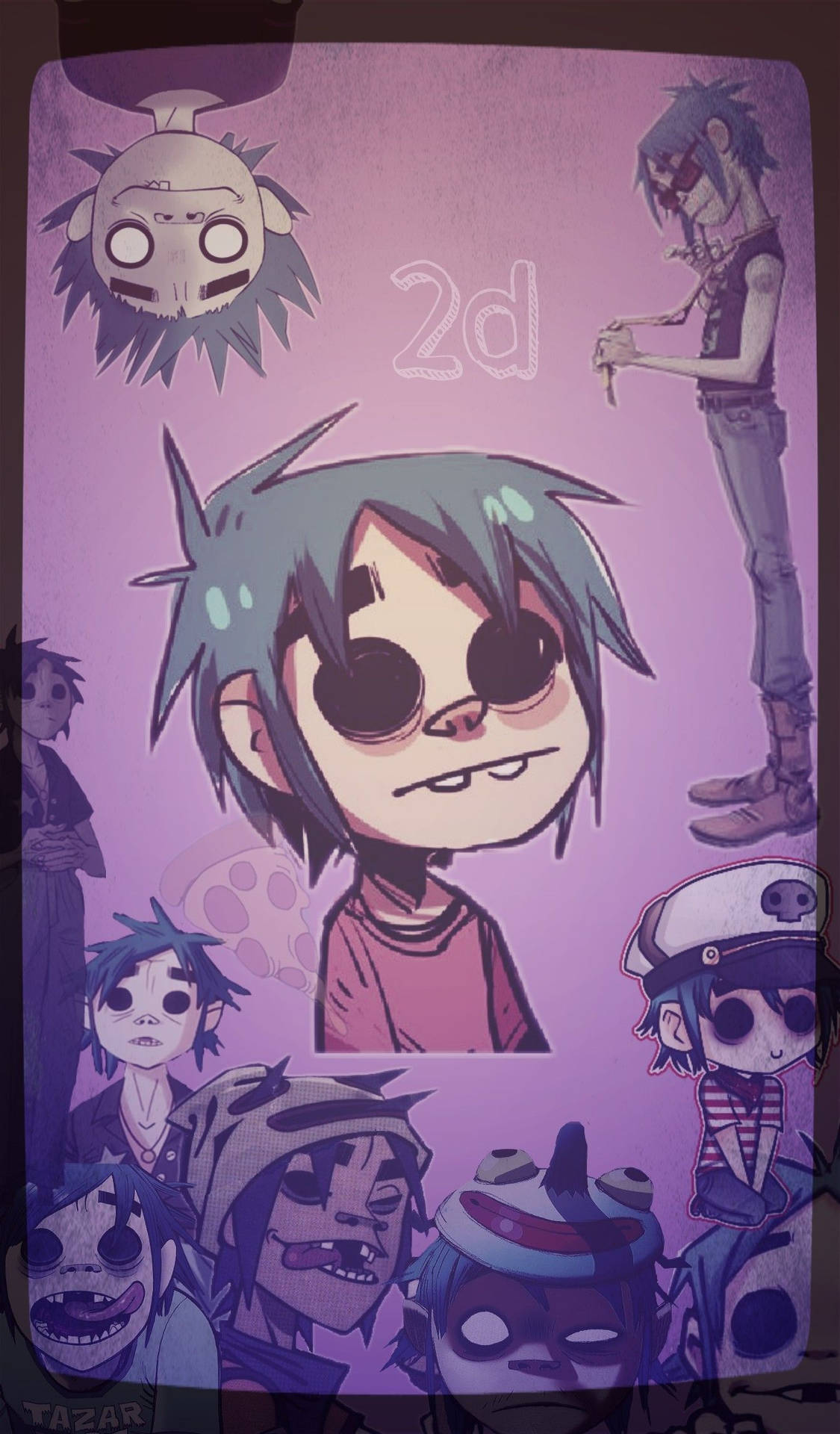 Download 2D Of Gorillaz Living The Mobile Art Life Wallpaper