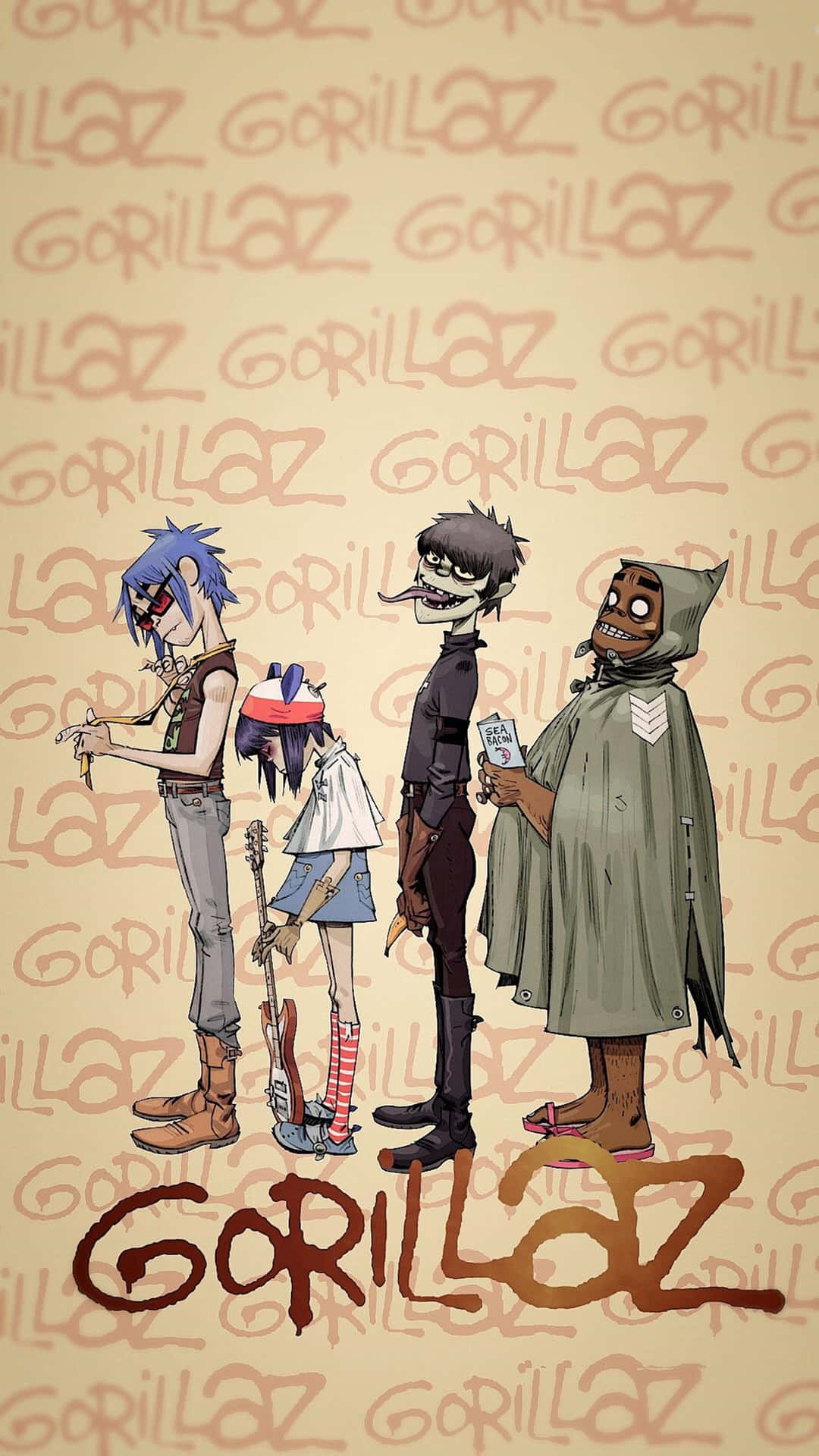 Download Gorillaz' Virtual Band Members Cartoonized in a 4K Desktop Wallpaper