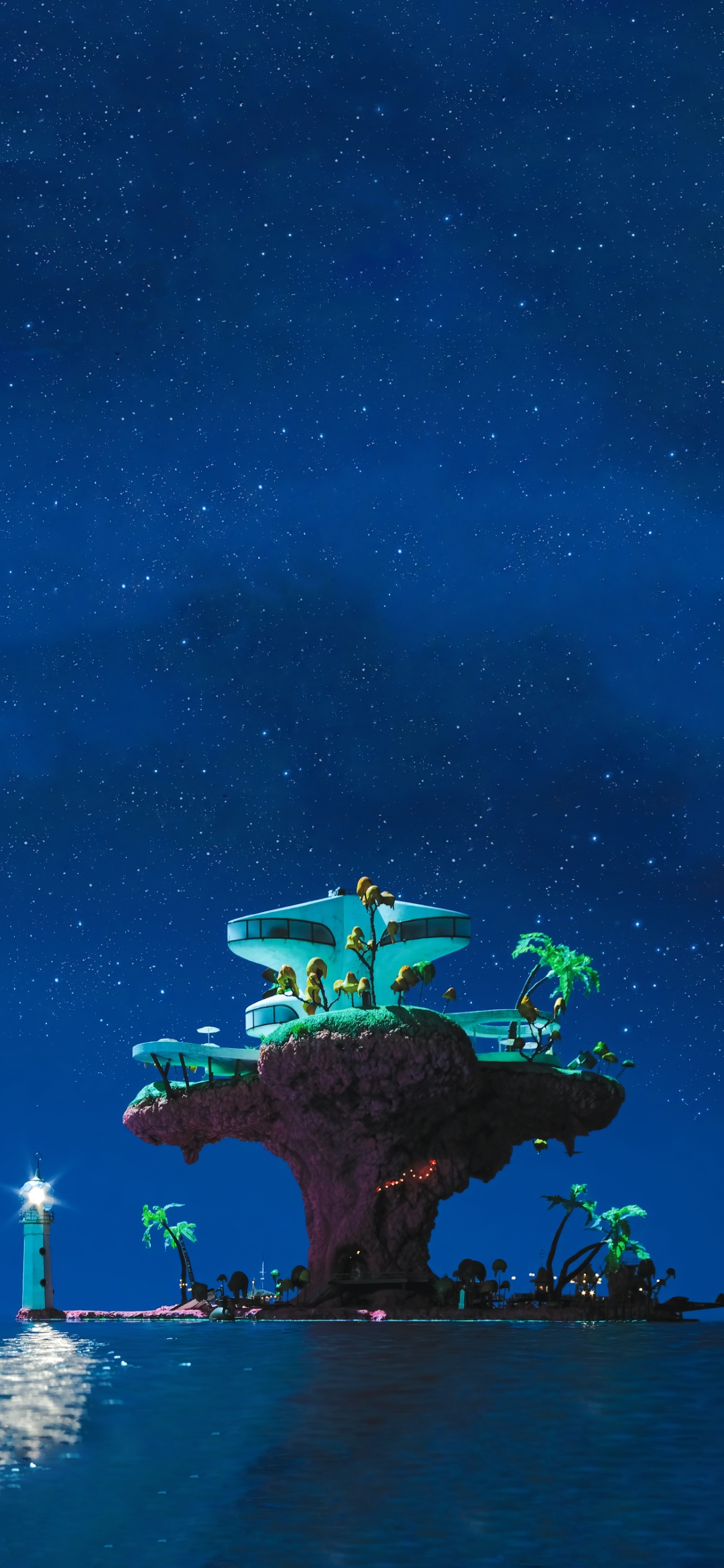 Plastic Beach Night Wallpaper optimized for Phone (high res version in comments)
