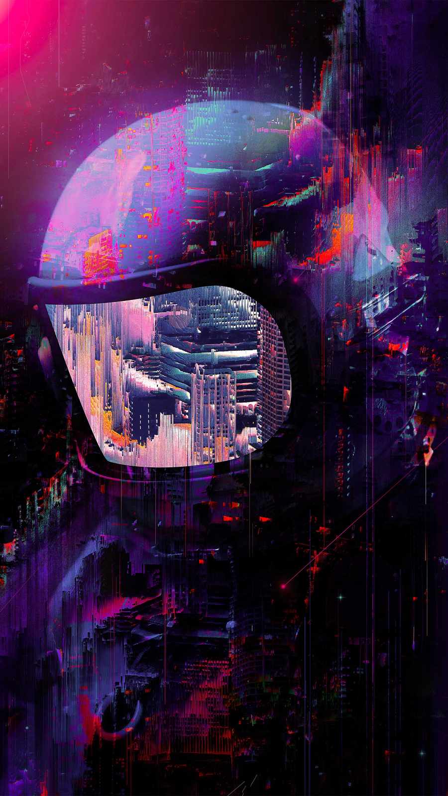 Glitch Space iPhone 13 Wallpaper