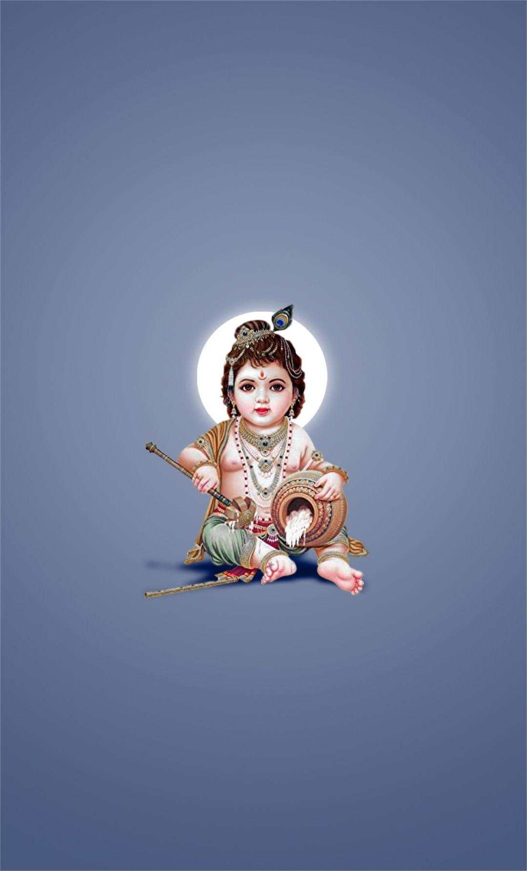 Little Krishna iPhone Wallpaper Classic Krishna Wallpaper Digital Download