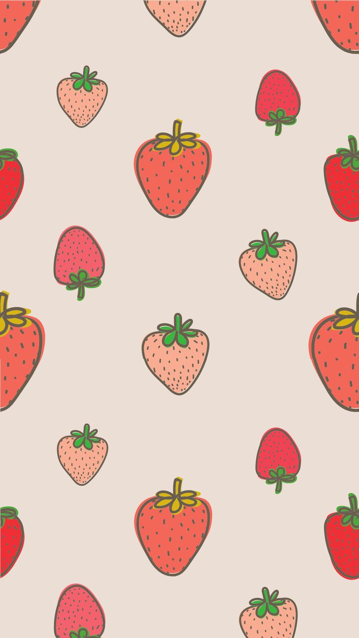Adorable Strawberry iPhone Wallpaper. Cute summer wallpaper, Summer wallpaper phone, Wallpaper iphone cute