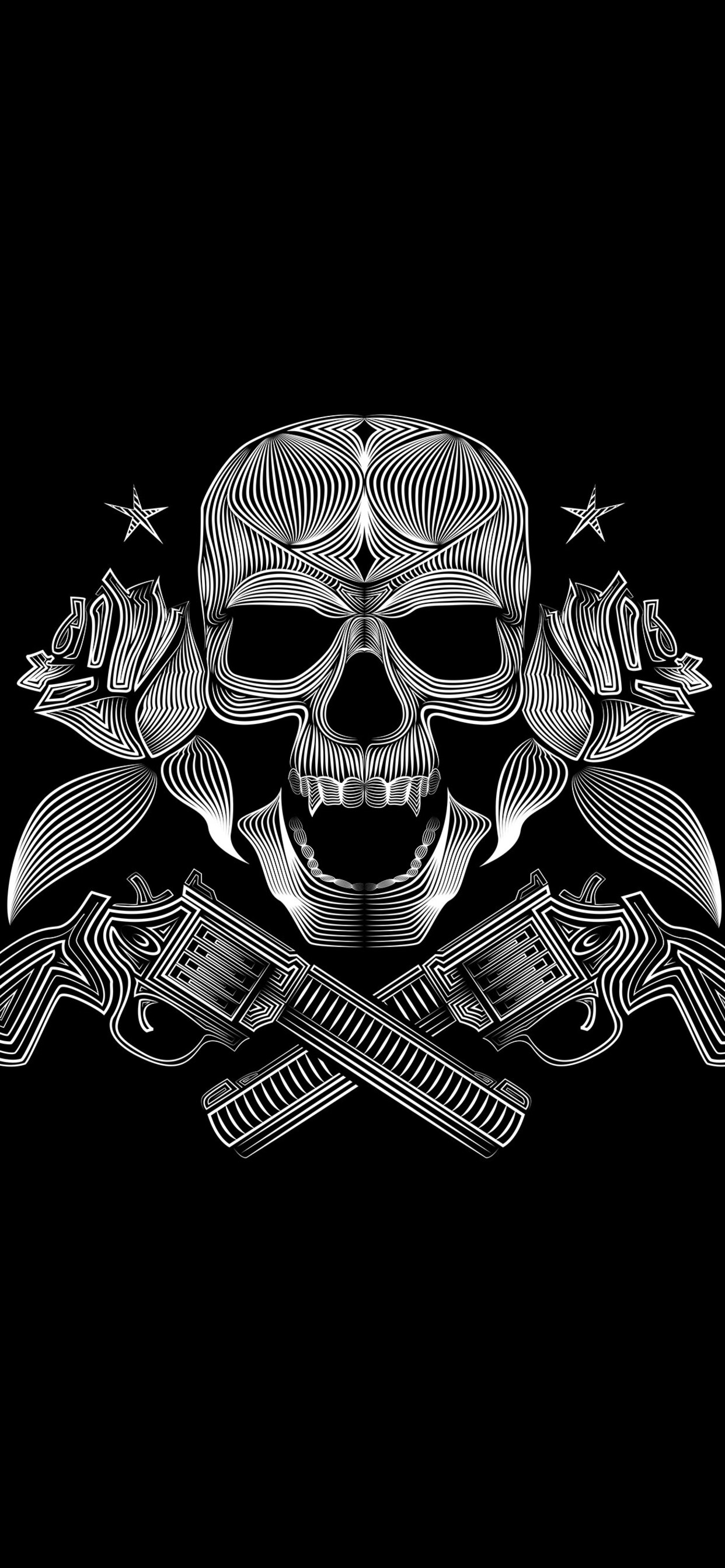 Skull Gun N Roses 8k iPhone XS MAX HD 4k Wallpaper, Image, Background, Photo and Picture