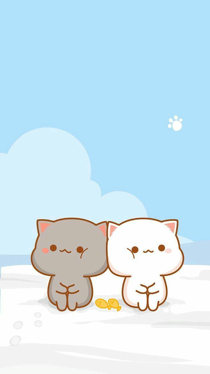 Download Cute Cat Sticker Aesthetic Phone Wallpaper