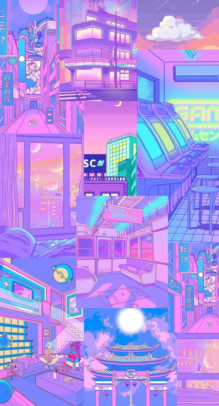 Pink Aesthetic Anime Phone Neon