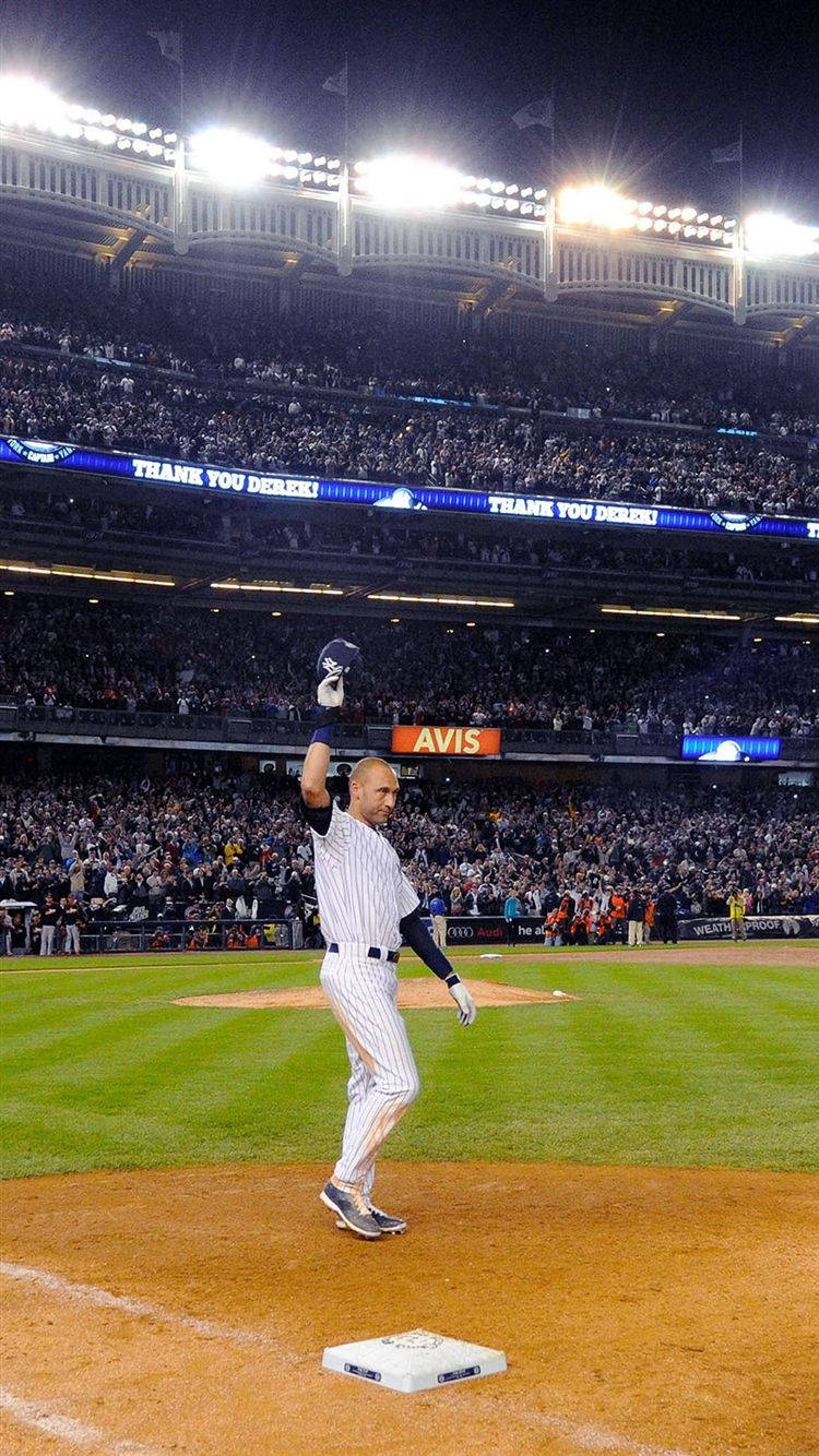 Download American Professional Baseball Player Derek Jeter Sports iPhone Wallpaper