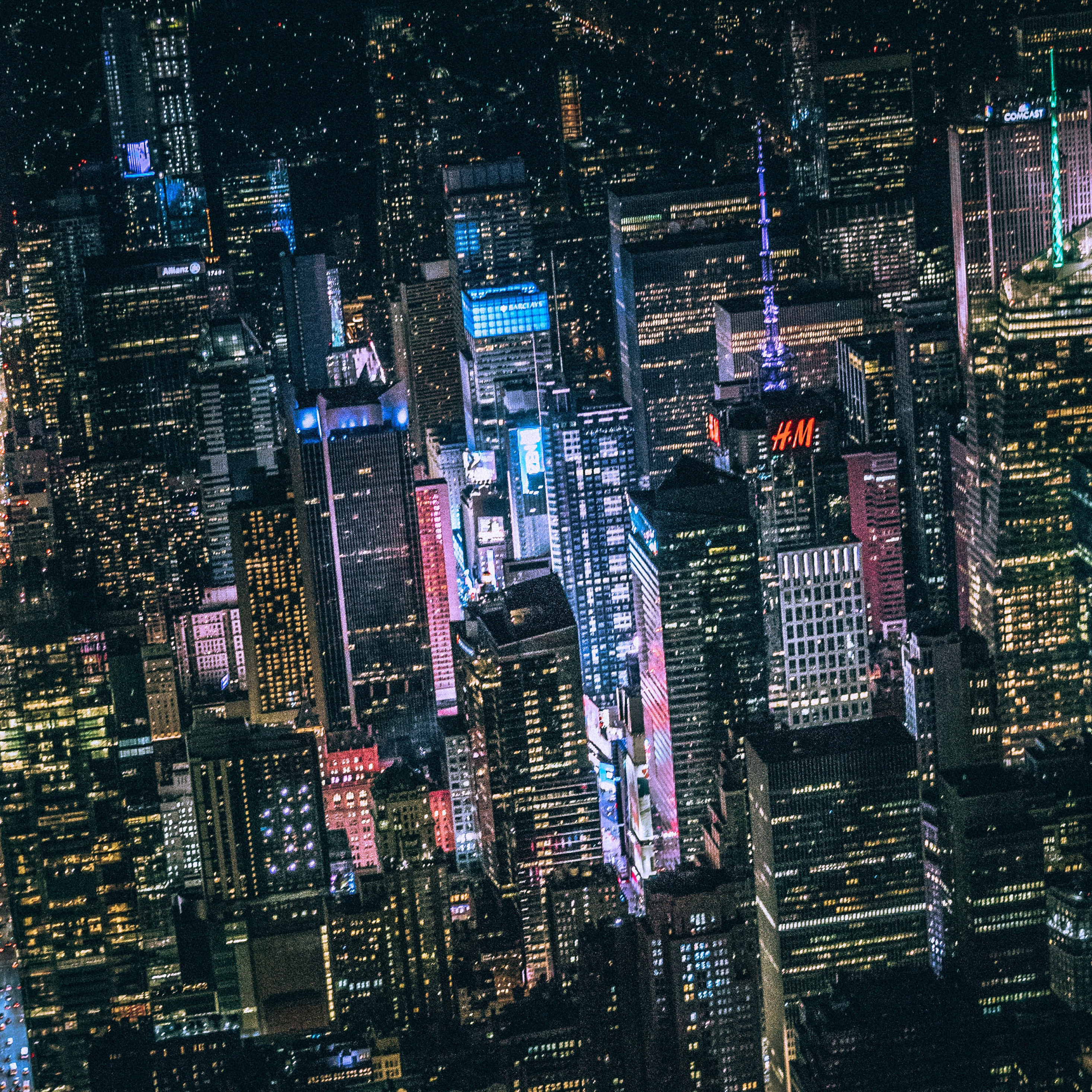 New York Dark City Night Lights Buildings View Fromk iPad Pro Retina Display HD 4k Wallpaper, Image, Background, Photo and Picture