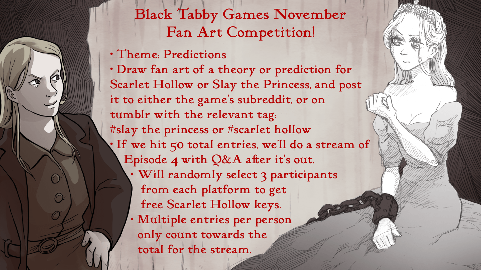 Slay the Princess and Scarlet Hollow fan art competition!