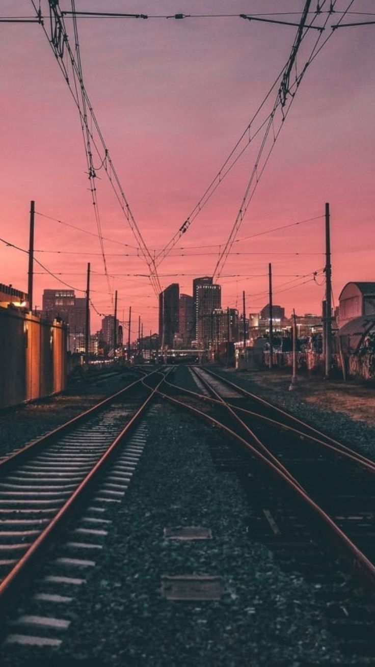 Railroad Tracks #urbanphotography. Line photography, City iphone wallpaper, City wallpaper