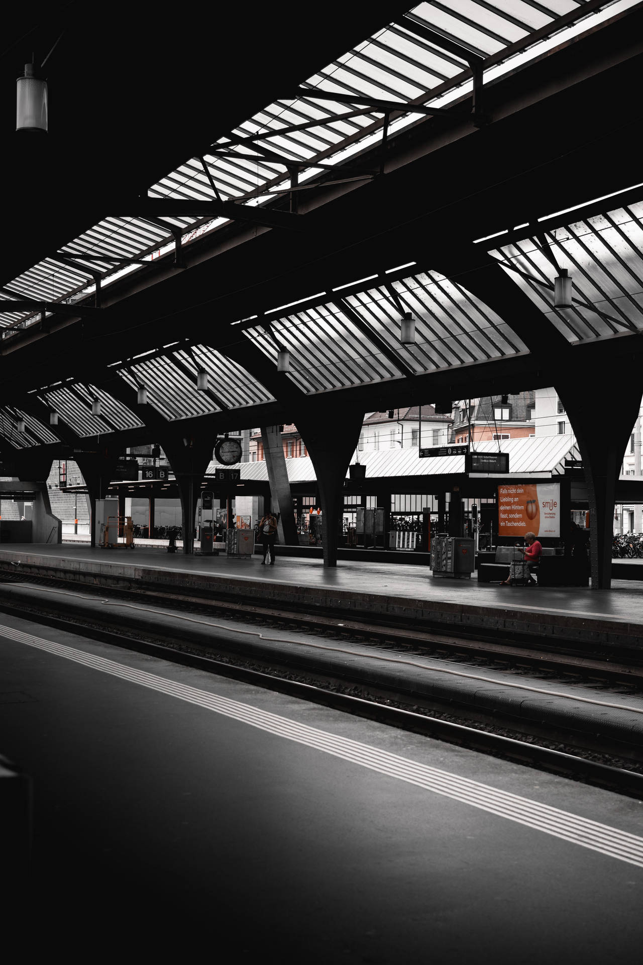 Download Cute Black Train Station Aesthetic Wallpaper