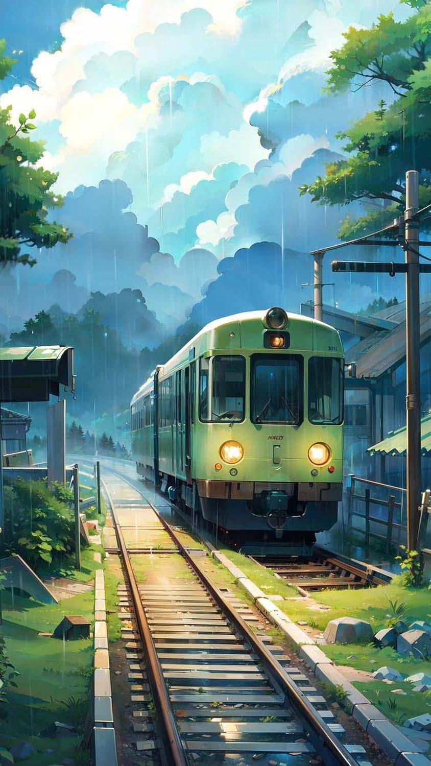The Train IPhone Wallpaper HD Wallpaper, iPhone Wallpaper. Digital illustration, Anime scenery wallpaper, Train wallpaper