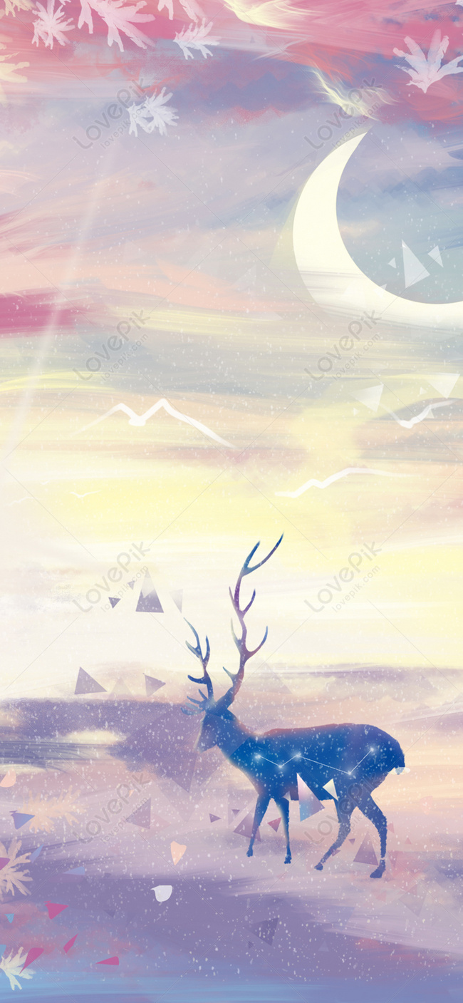 Cloud Deer Mobile Phone Wallpaper Image Free Download